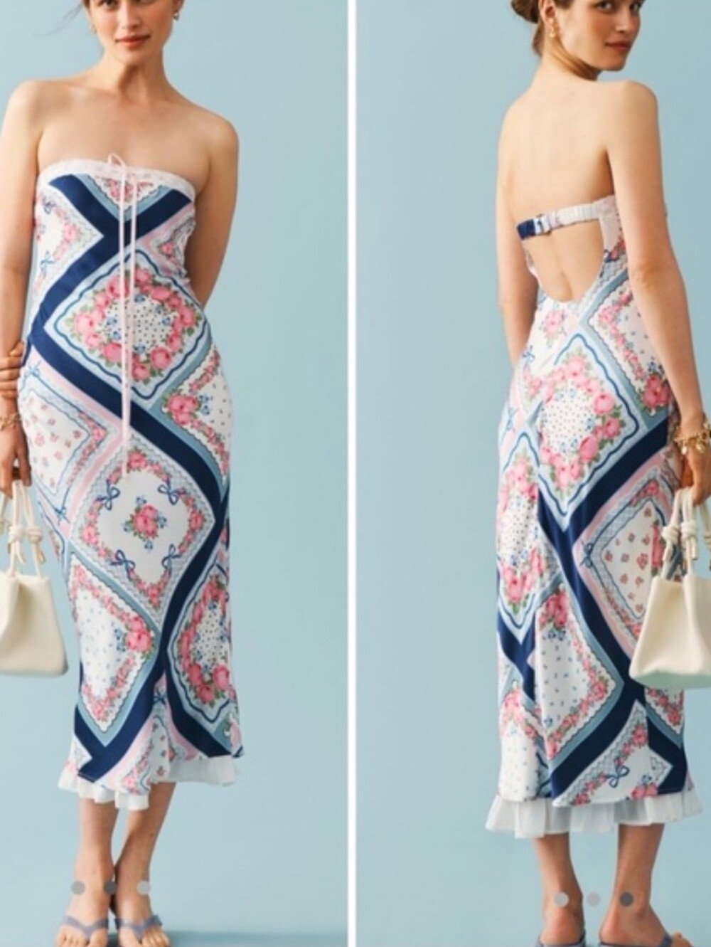 For Love & Lemons Daisy Mae Strapless Midi Slip Dress